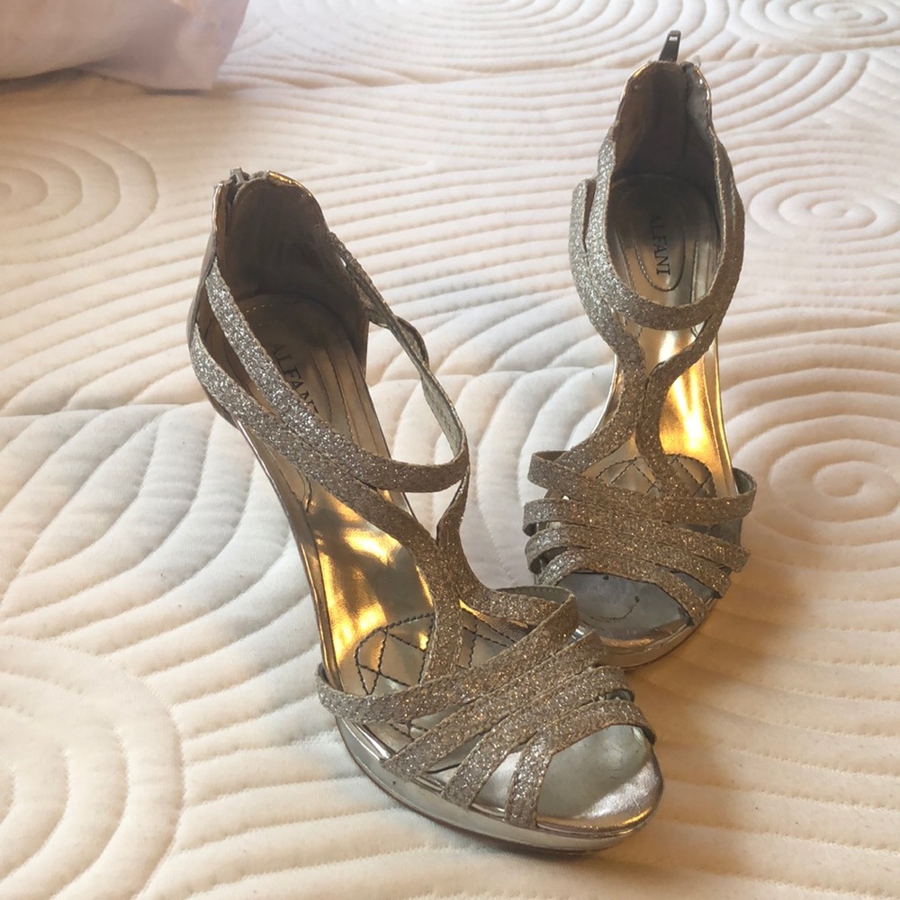 Silver sparkly high heels